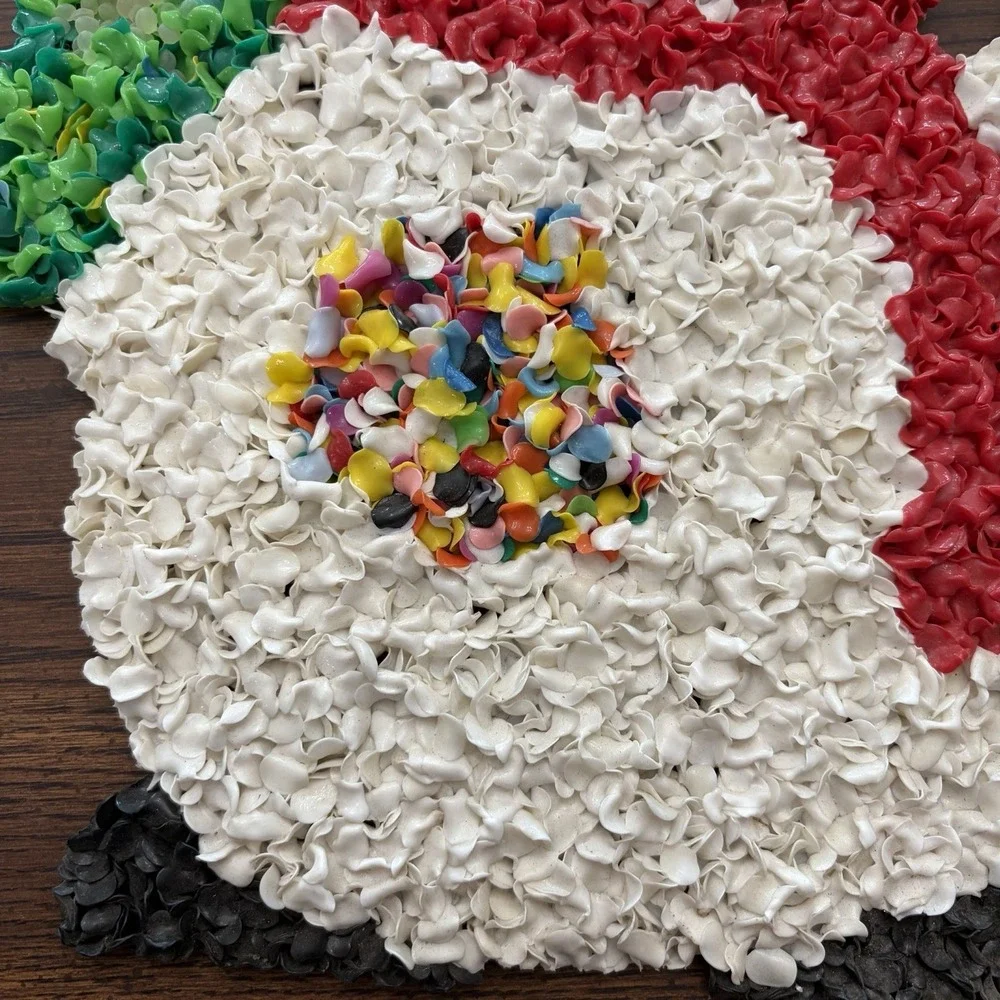 Vintage Melted Plastic‎ Popcorn Snowman Christmas Decoration Wall Hanging